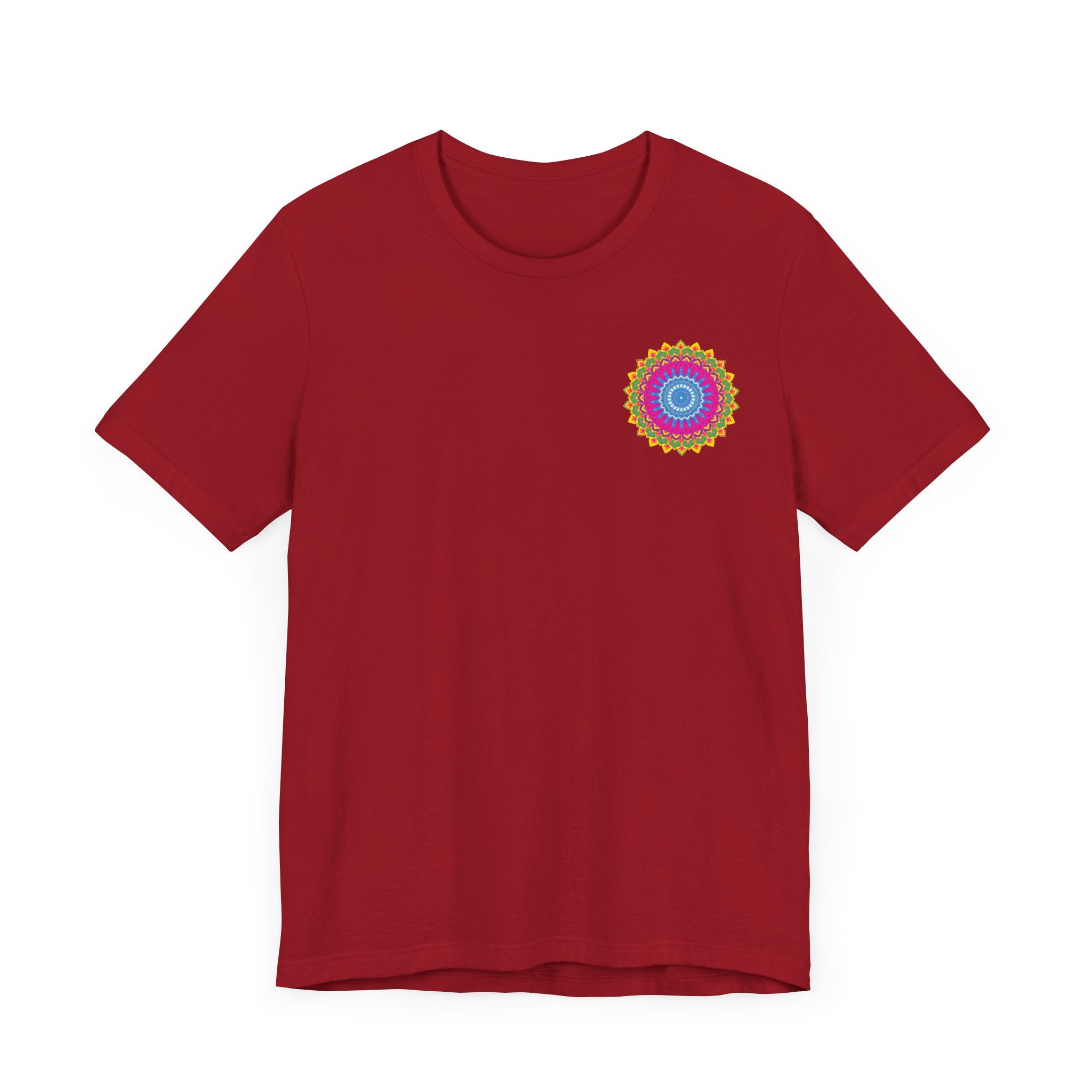 Vibrant Mandala T-Shirt featuring intricate, colorful design for Spiritual Peace