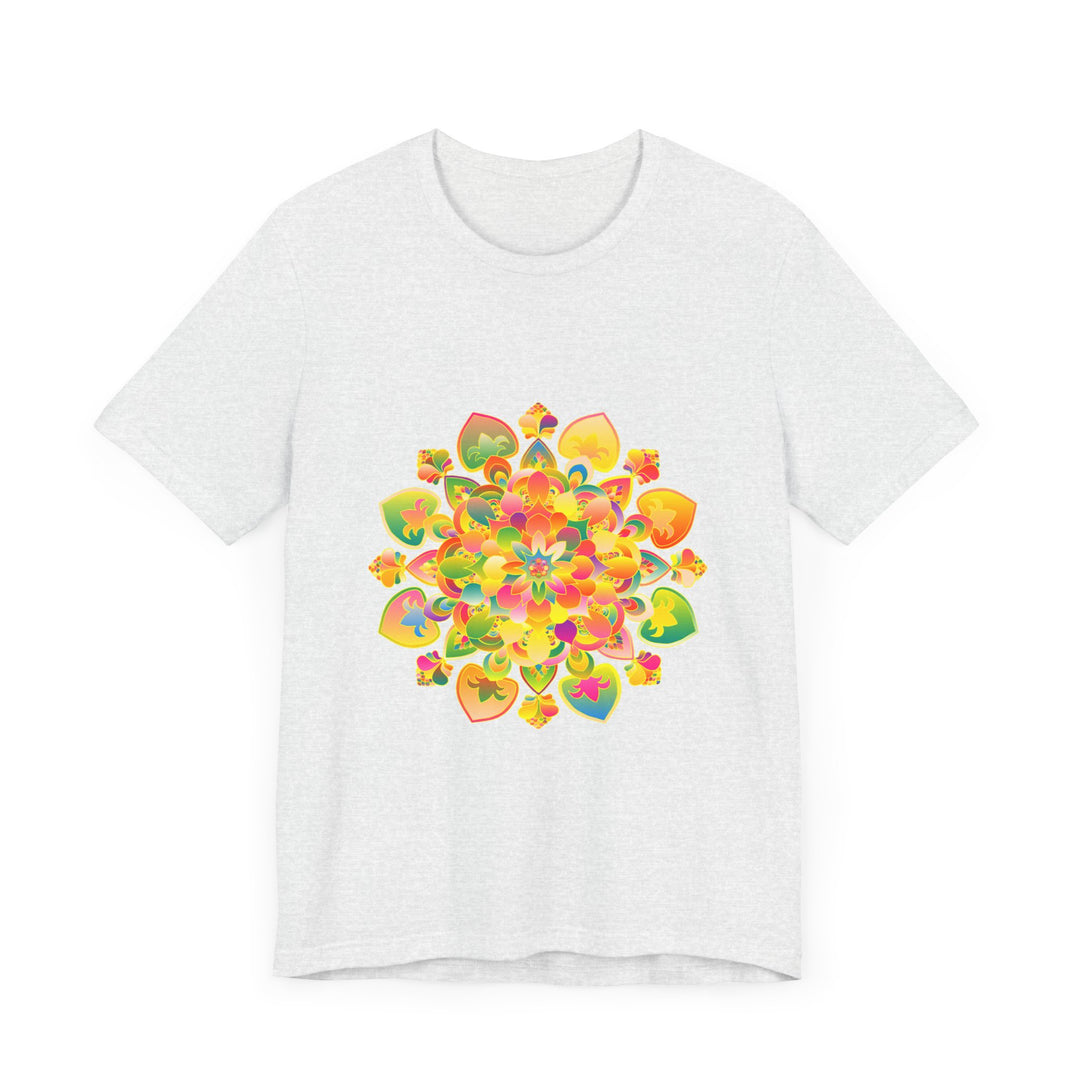 Colorful and intricate psychedelic mandala tee with vibrant and trippy design