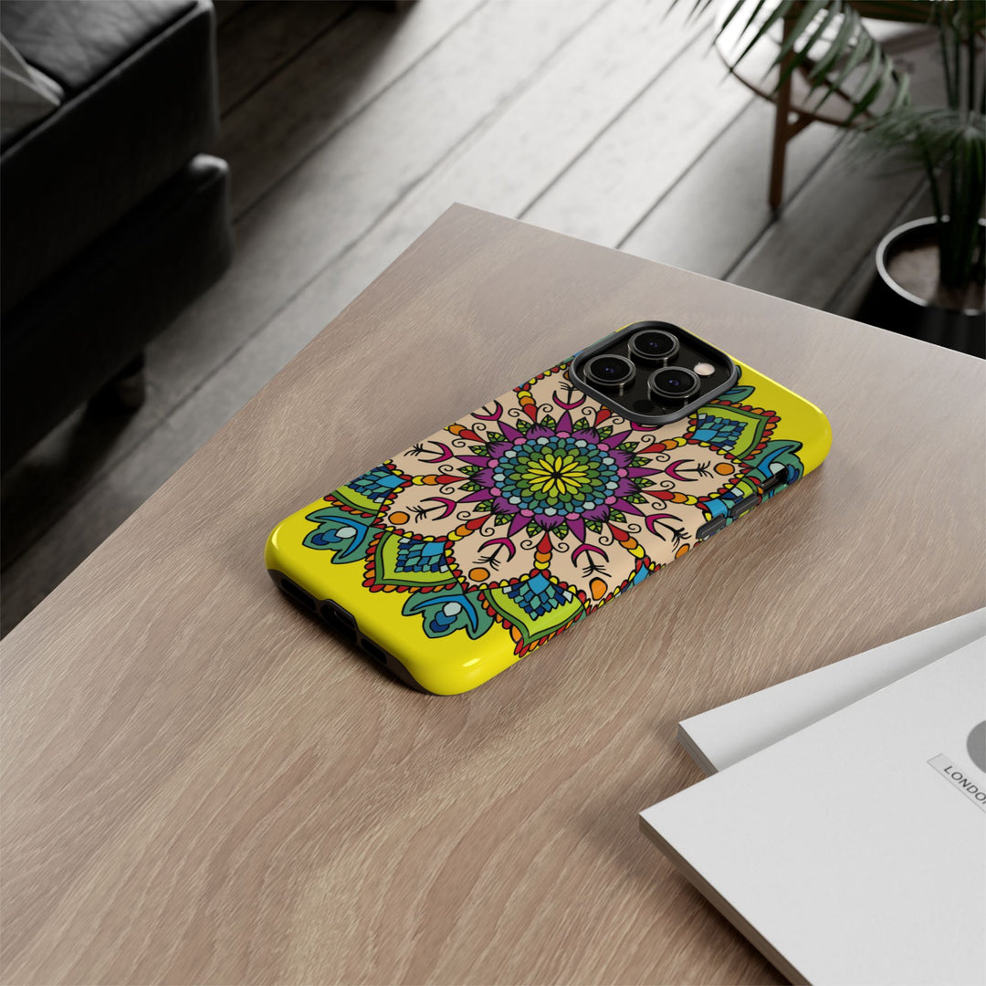 Intricate Floral Yellow Phone Case for Bold Protection and Style