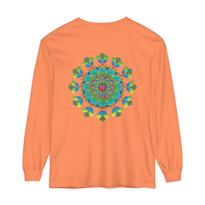 Colorful and intricate psychedelic mandala tie dye long sleeve t-shirt