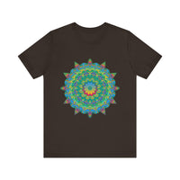 Psychedelic Mandala Tee - Vibrant Flower Design Alt Text 5