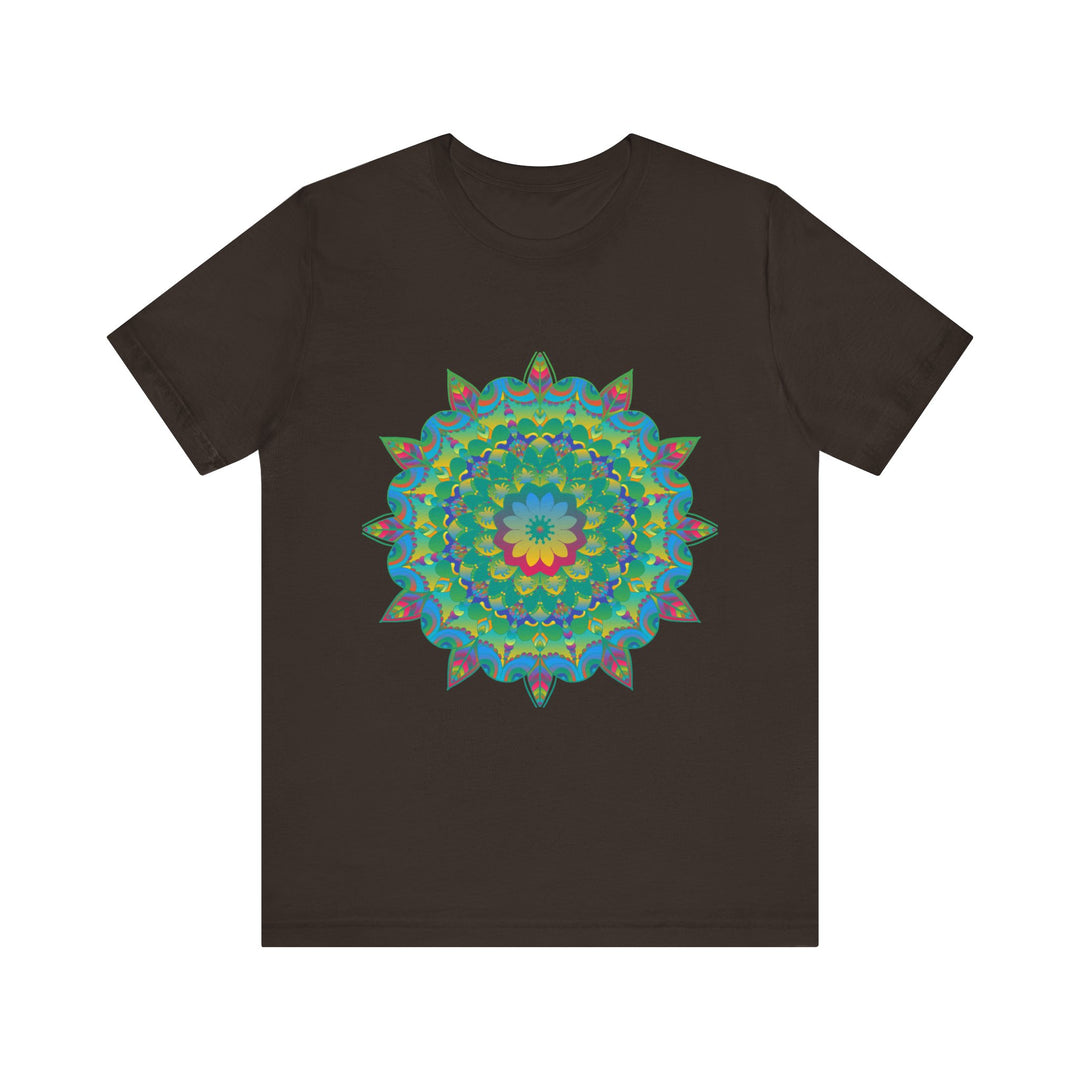 Psychedelic Mandala Tee - Vibrant Flower Design Alt Text 5