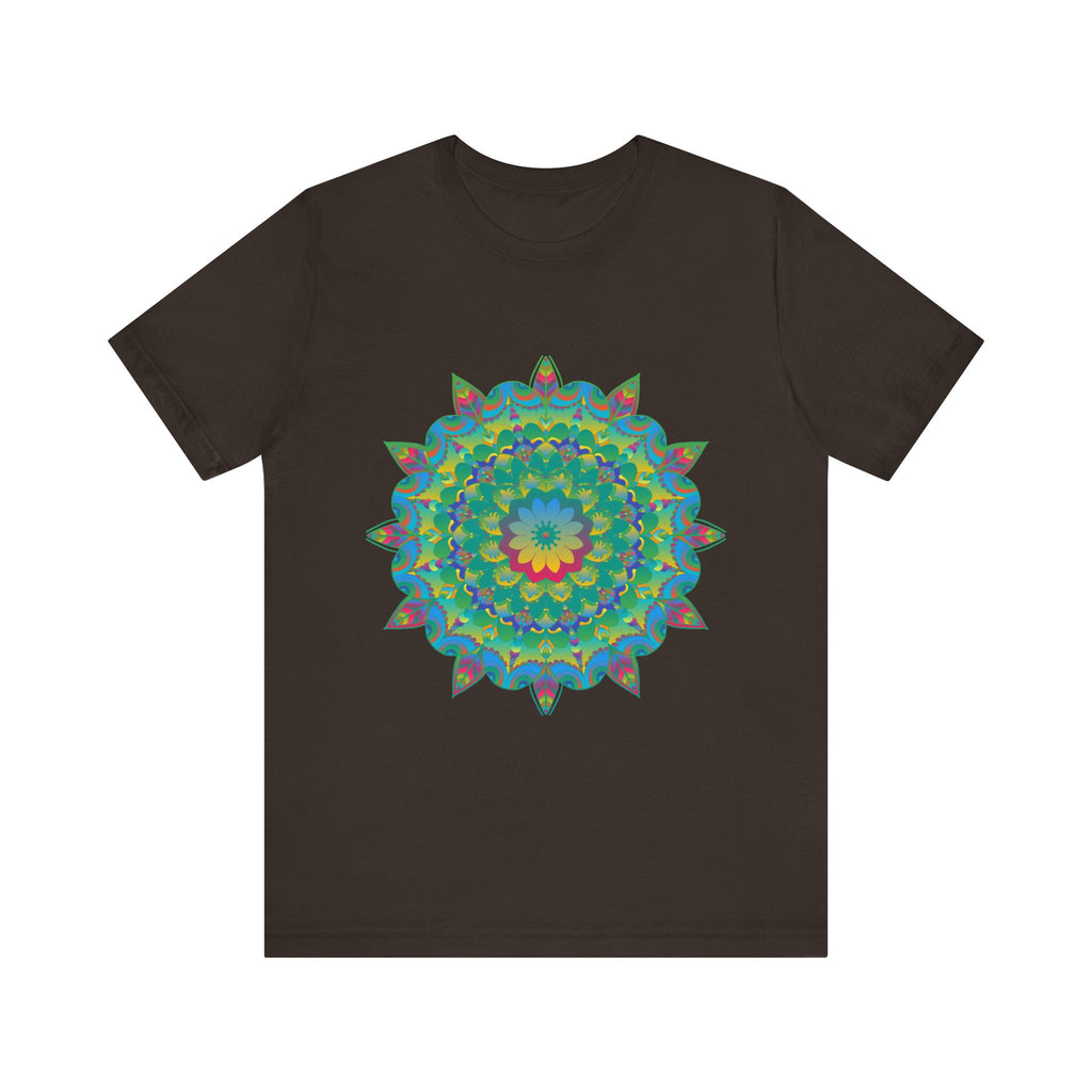 Psychedelic Mandala Tee - Vibrant Flower Design Alt Text 5