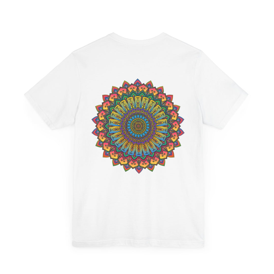 Side view of Vibrant Mandala Tee - Spiritual Peace & Harmony shirt with comfortable fit