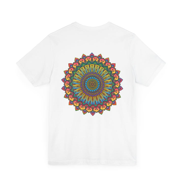 Side view of Vibrant Mandala Tee - Spiritual Peace & Harmony shirt with comfortable fit