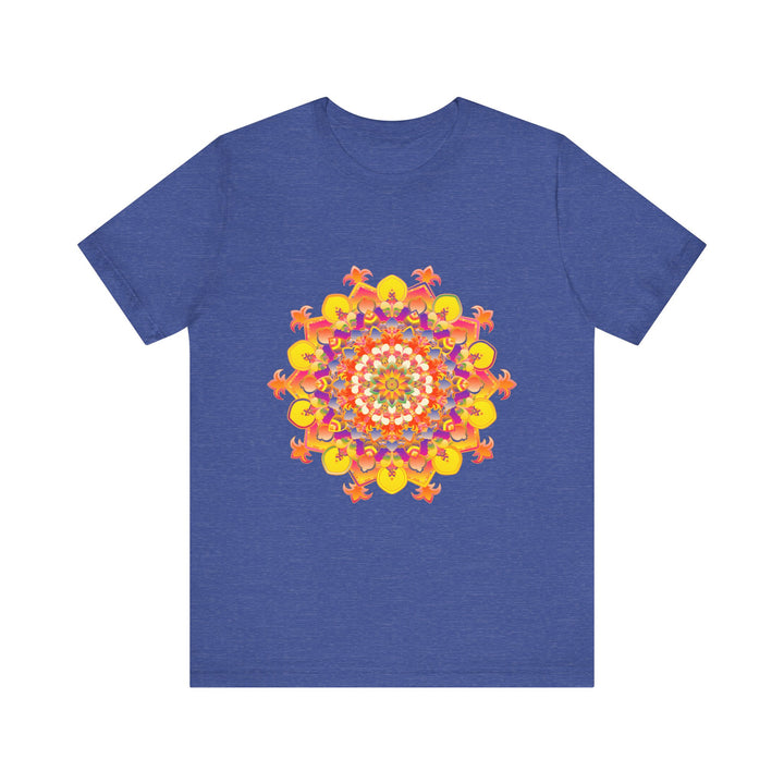 Vibrant Mandala Tee featuring a colorful and intricate design inspired by traditional Indian artwork, perfect for adding a pop of color to your wardrobe