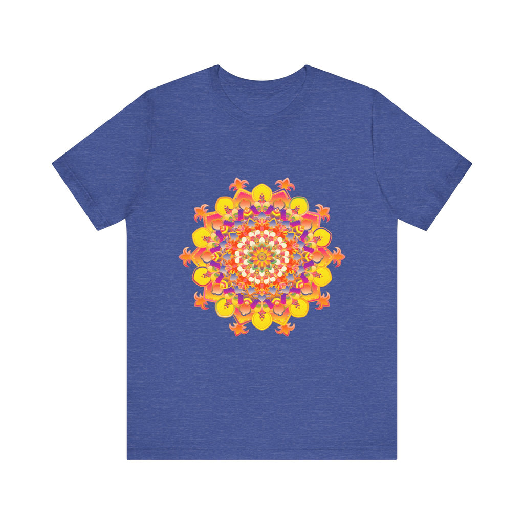 Vibrant Mandala Tee featuring a colorful and intricate design inspired by traditional Indian artwork, perfect for adding a pop of color to your wardrobe