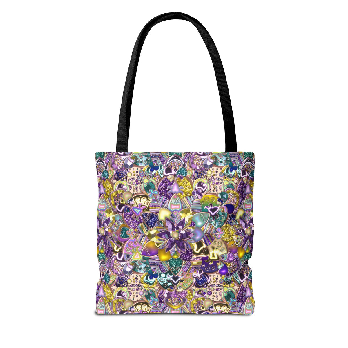 Colorful Purple Floral Pattern Tote Bag