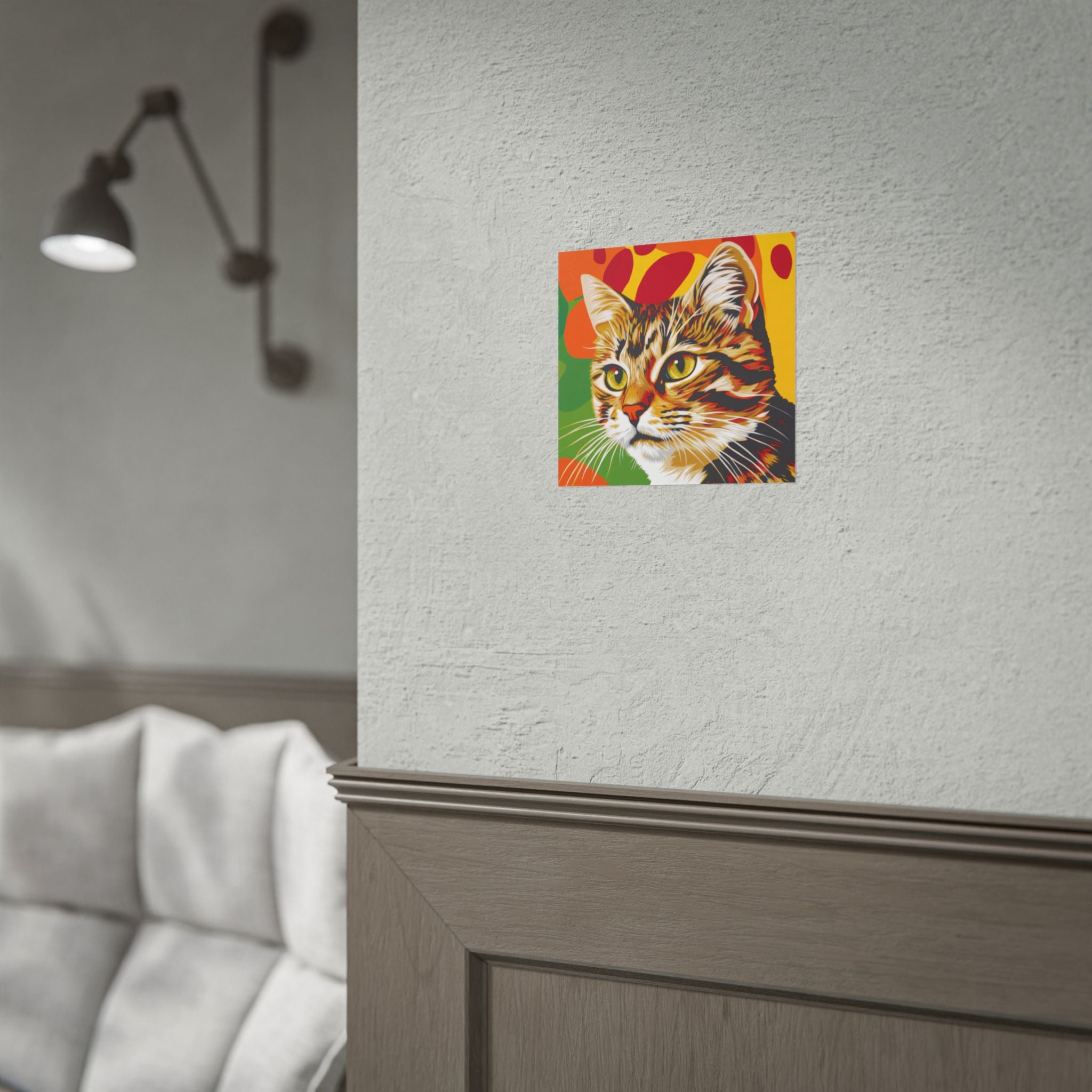 Colorful Pop Art Cat Poster — Rolled Wall Art for Cat Lovers