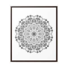 Beautiful handcrafted black and white mandala art on gallery canvas wraps