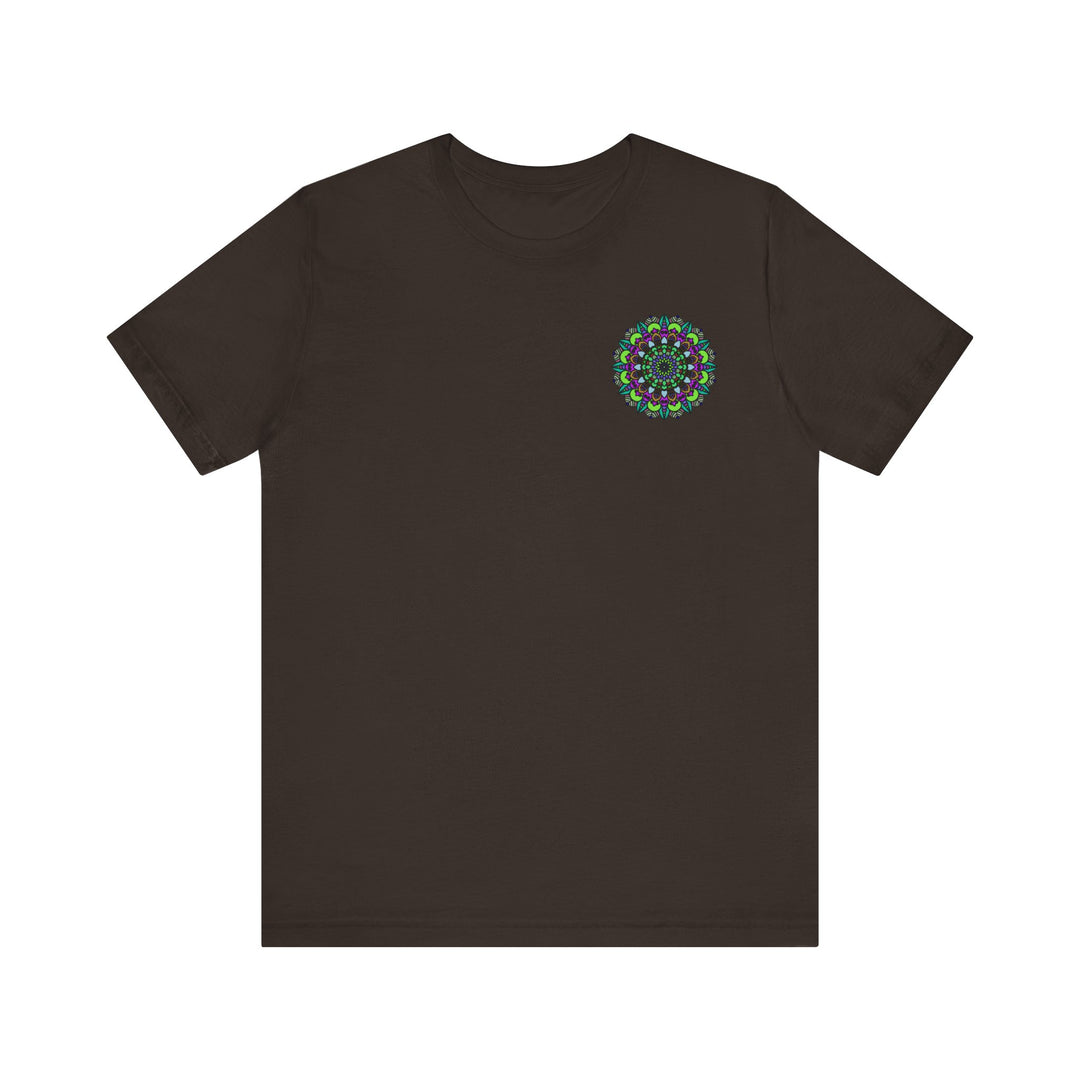 Beautiful Mandala Peace Tee with intricate spiritual design promoting harmony and tranquility