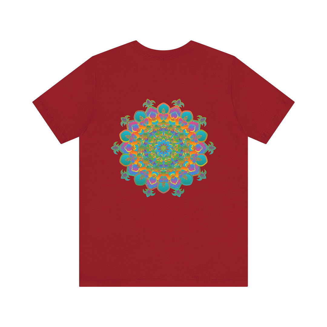 Vibrant Mandala Tee featuring intricate, colorful design representing spiritual peace and harmony, perfect for promoting inner balance and tranquility