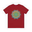 Vibrant Mandala Tee featuring intricate, colorful design representing spiritual peace and harmony, perfect for promoting inner balance and tranquility