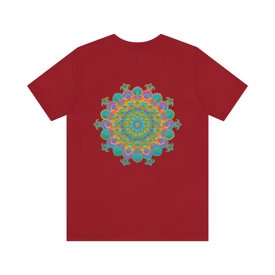 Vibrant Mandala Tee featuring intricate, colorful design representing spiritual peace and harmony, perfect for promoting inner balance and tranquility