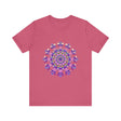 Intricate Floral Mandala Tee in Black with ornate floral design