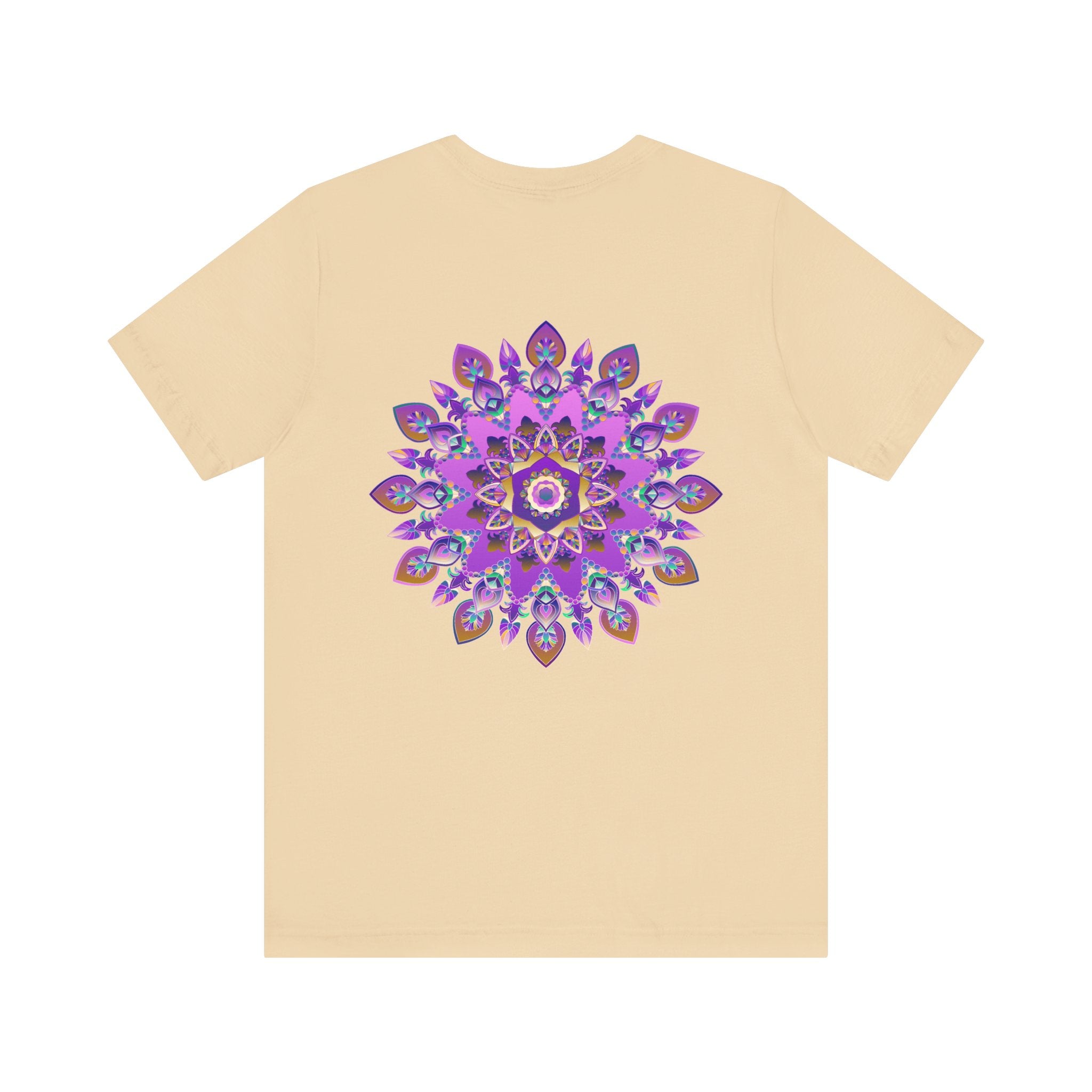 Elegant purple t-shirt featuring a spiritual mandala design for inner peace