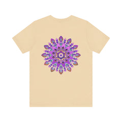 Elegant purple t-shirt featuring a spiritual mandala design for inner peace