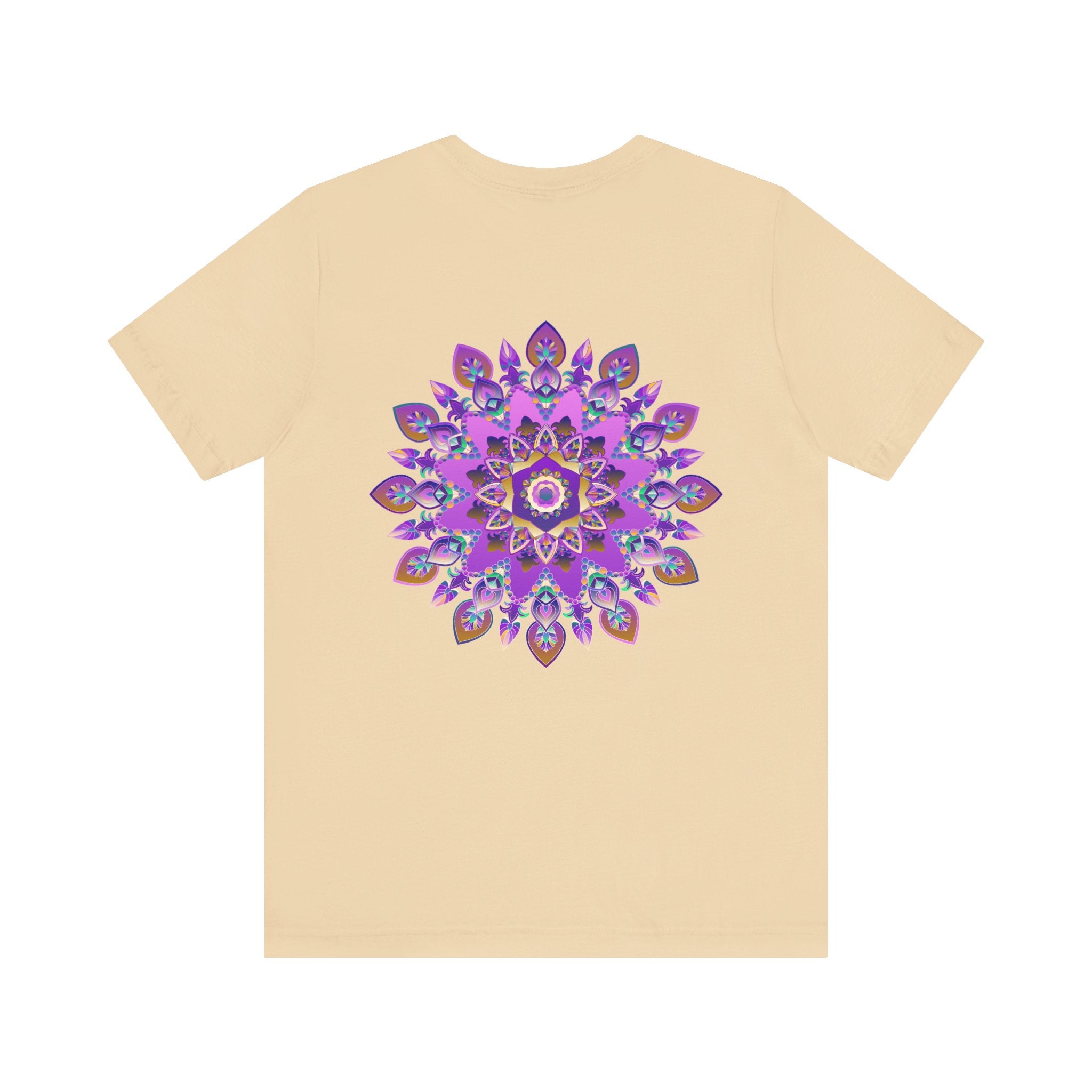 Elegant purple t-shirt featuring a spiritual mandala design for inner peace