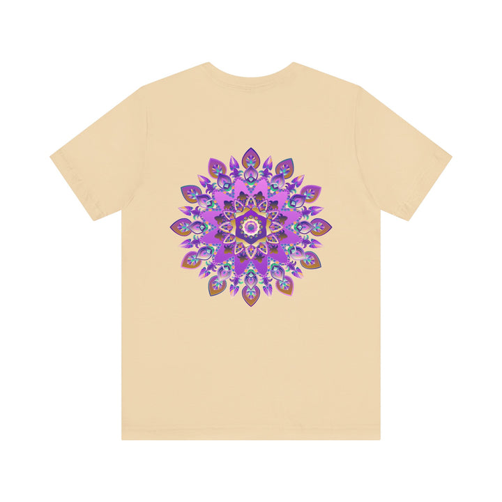 Elegant purple t-shirt featuring a spiritual mandala design for inner peace