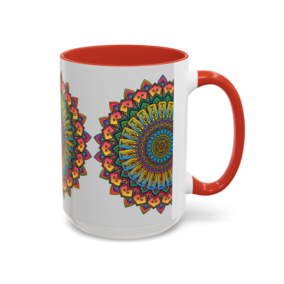 Mandala Art Mug with vibrant, spiritual designs in various colors