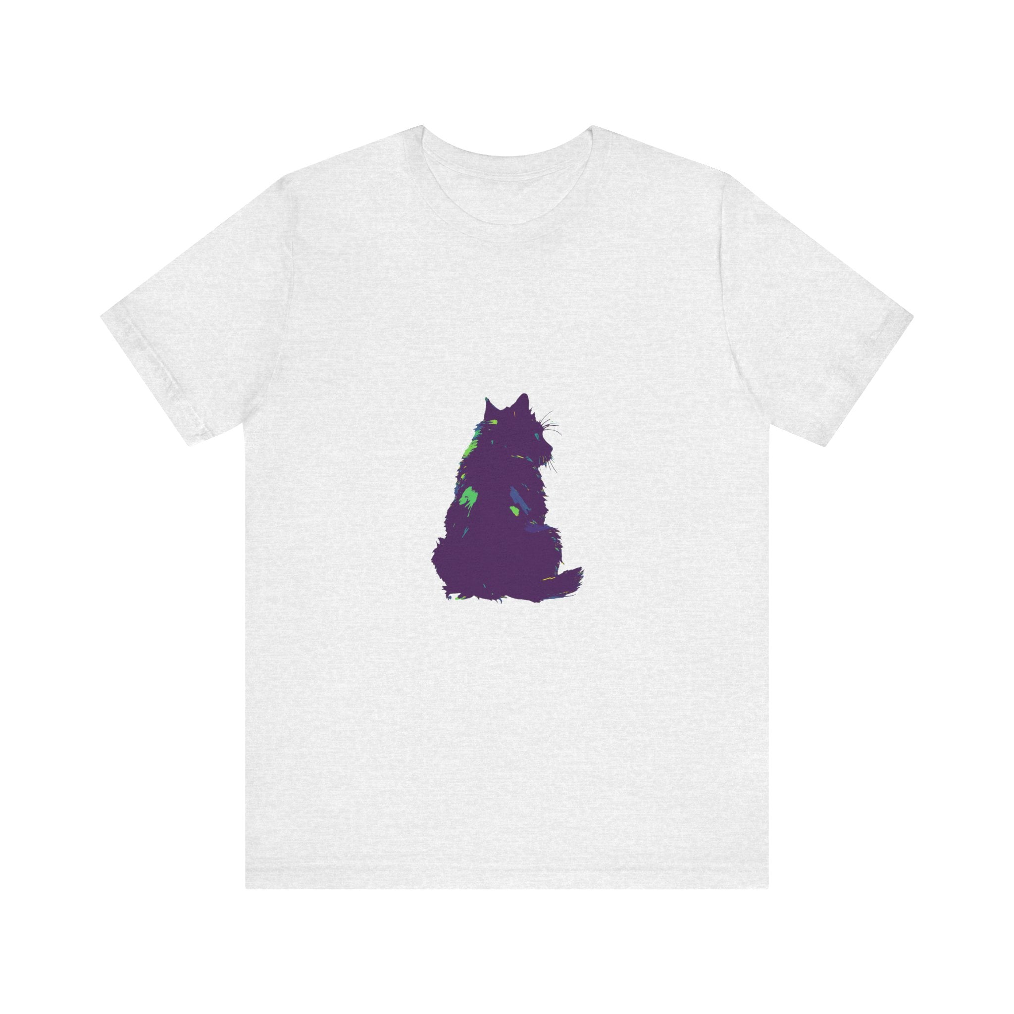 Black Cat Mystery - Colorful Silhouette T-Shirt with Vibrant and Bold Design