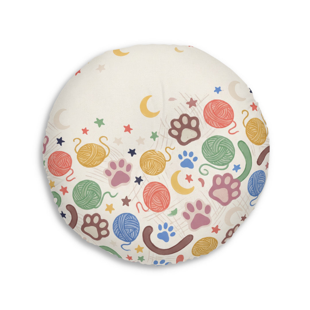 Boho-Kissen mit Katzenmotiv, Winter-Halbmond