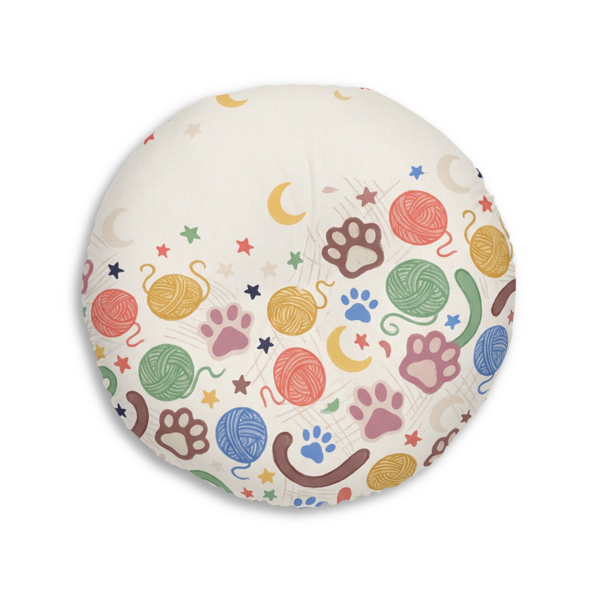 Boho Cozy Cat Floor Pillow Winter Crescent