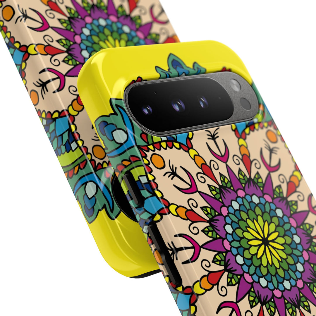 Intricate Floral Yellow Phone Case for Bold Protection and Style