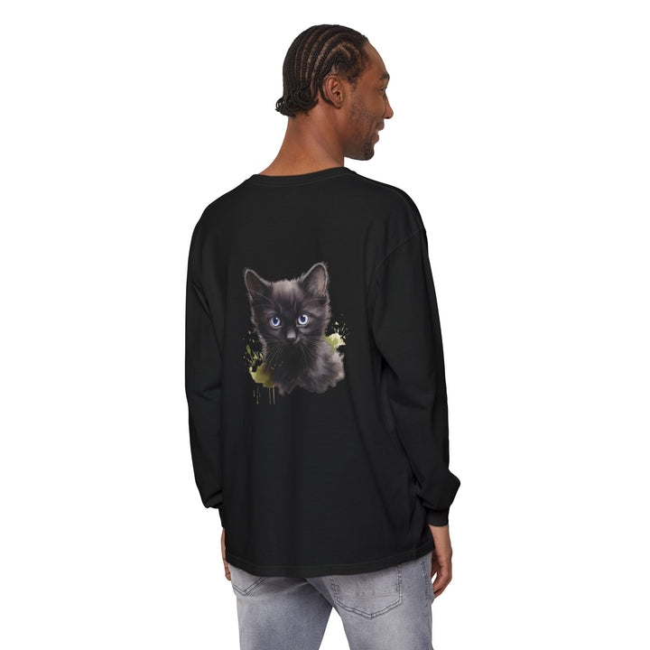 Mystische schwarze Katze – Langarm-T-Shirt
