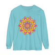 Colorful mandala design long sleeve t-shirt for both men and women
