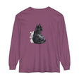 Black Cat Watercolor - Unisex Long Sleeve T-Shirt featuring a beautifully detailed watercolor design of a black cat on a comfortable, long sleeve shirt