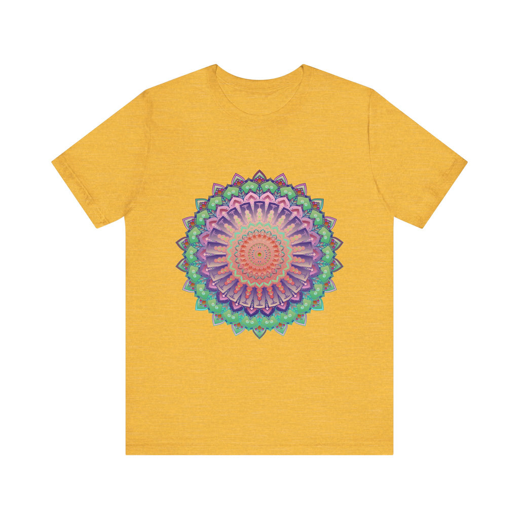 Vibrant and colorful mandala tee with psychedelic design, perfect for adding a pop of color to any outfit