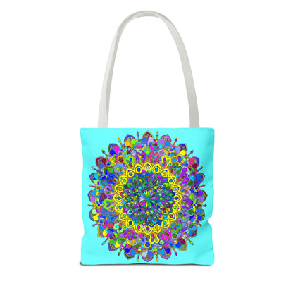 Beautiful and vibrant mandala art tote bag with intricate colorful design