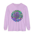 Colorful and intricate mandala design on a long sleeve t-shirt