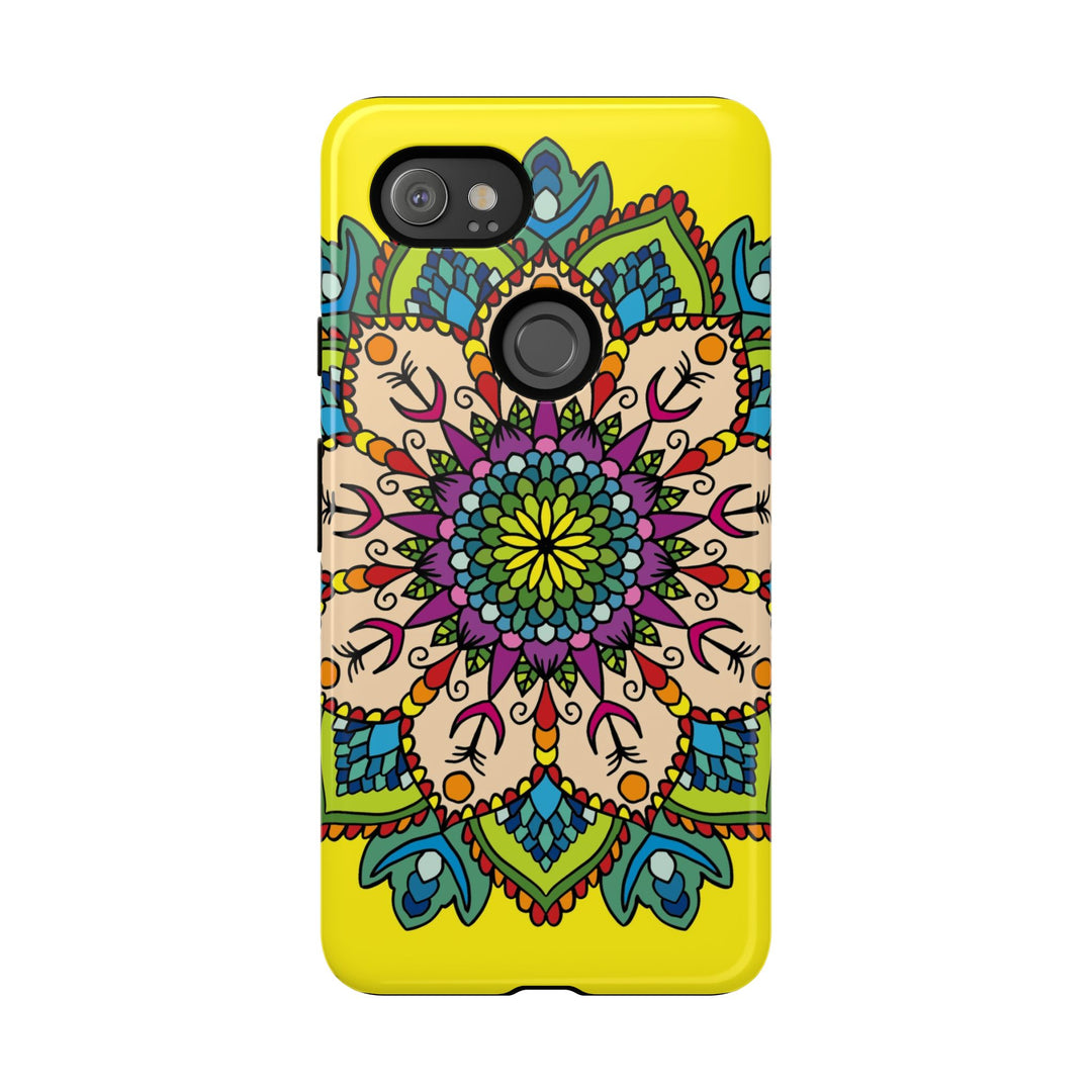 Intricate Floral Yellow Phone Case for Bold Protection and Style