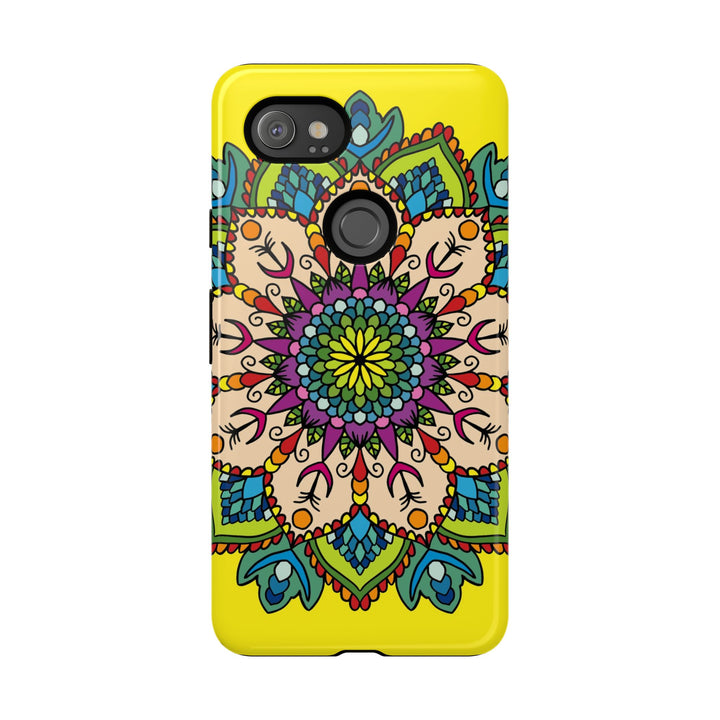 Intricate Floral Yellow Phone Case for Bold Protection and Style