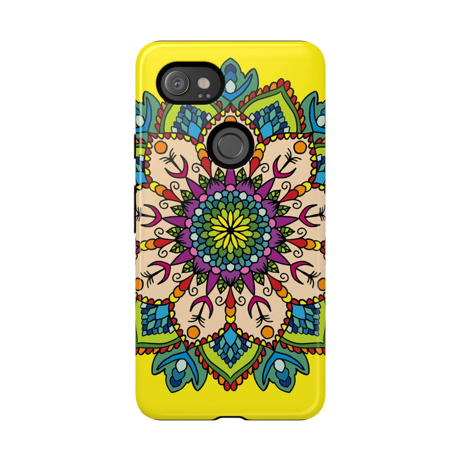 Intricate Floral Yellow Phone Case for Bold Protection and Style