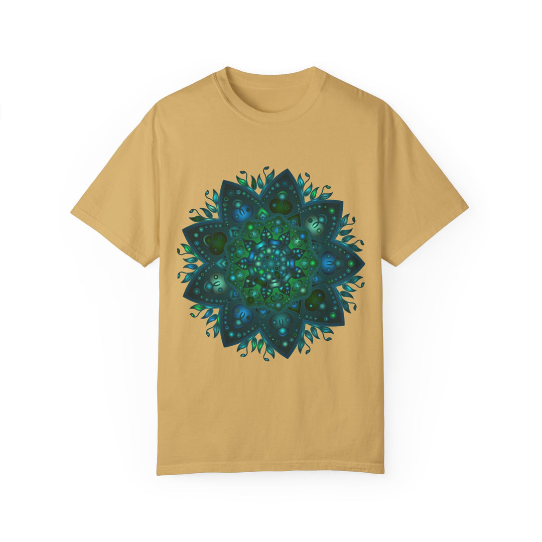 Colorful and detailed unisex hand-drawn intricate mandala t-shirt design