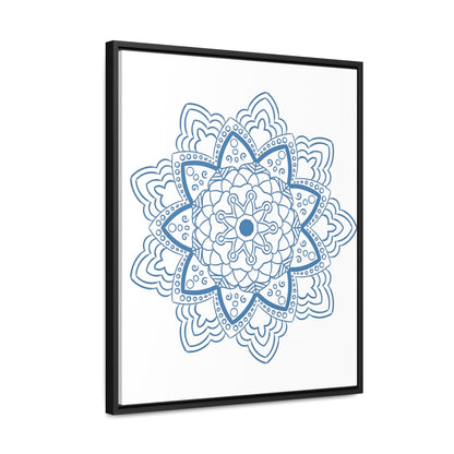 Mandala Handmade Art - Steel Blue Vertical Wall Art Gallery Canvas Wraps