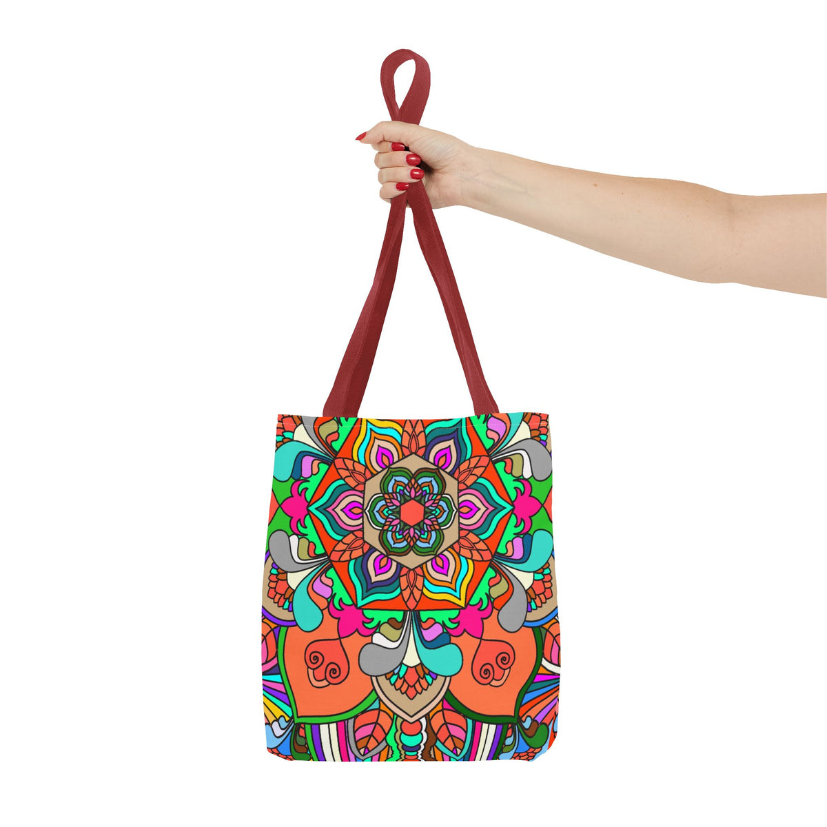 Colorful Mandala Tote Bag — Vibrant Boho All-Over Print Beach & Market Tote