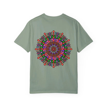 Unisex Mandala T-Shirt made of 100% Ring-Spun Cotton, Garment-Dyed for Extra Comfort, featuring Hand-Drawn Mandala Art