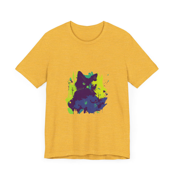 Black Cat Mystery - Abstract T-Shirt featuring a unique and striking design