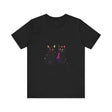 Black Cat Mystery T-Shirt - Elegant and Colorful women's tee with vibrant and whimsical feline design