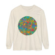 Vibrant Mandala Unisex Long Sleeve T-Shirt featuring intricate, colorful mandala design