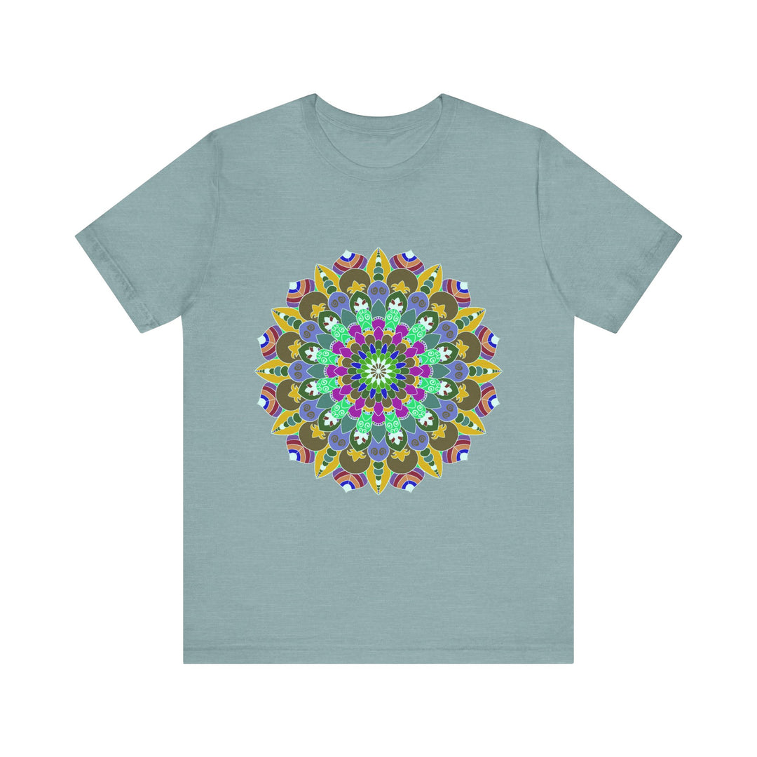 Colorful Mandala Peace T-Shirt featuring intricate spiritual art design and vibrant colors