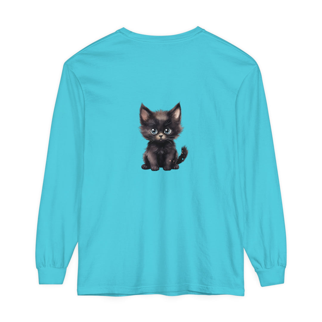 Cute Kitten with Blue Eyes Long Sleeve T-Shirt Alt Text 36