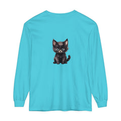 Cute Kitten with Blue Eyes Long Sleeve T-Shirt Alt Text 36