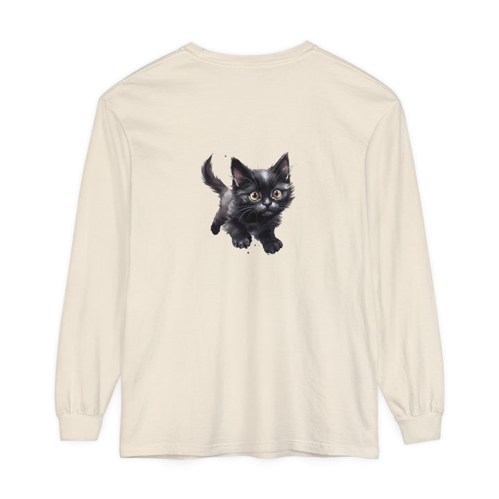 Adorable watercolor illustration of a playful kitten printed on a high-quality t-shirt