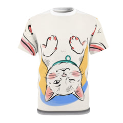 Introvert Cat Tee — Cropped Cozy Line Art