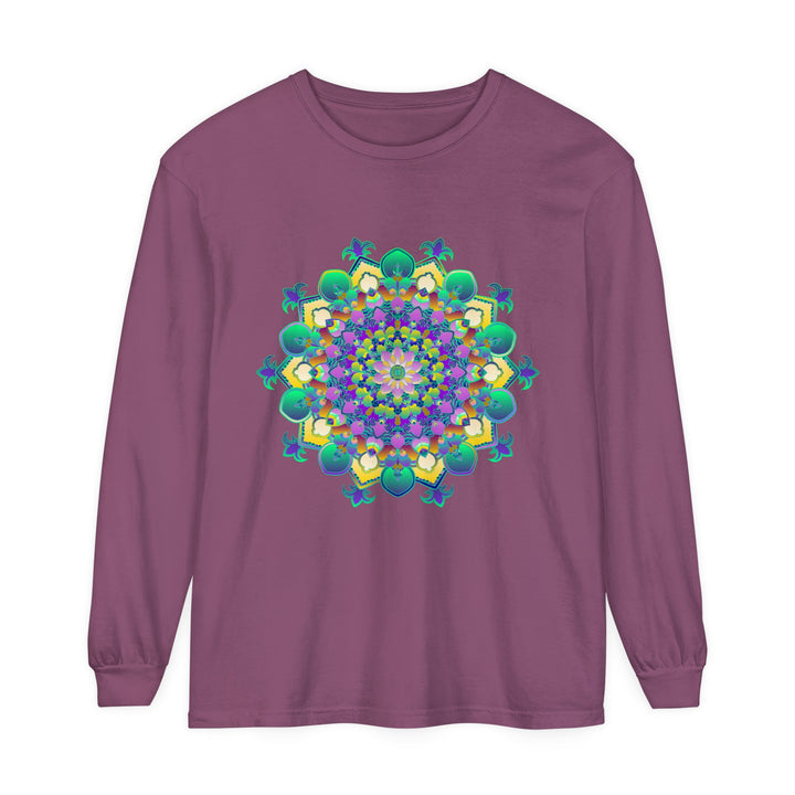 Intricate Mandala Long Sleeve T-Shirt with vibrant and detailed design